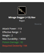 13 reb Mirage Dagger 