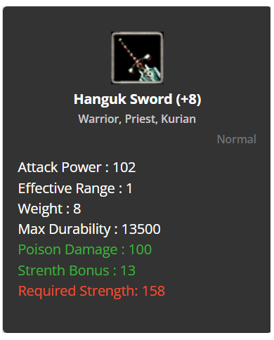 +8 Lugias - +8 Hanguk Sword