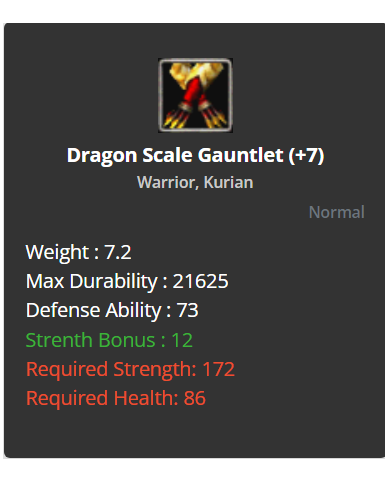 +7 Warrior Dragon Scale Set