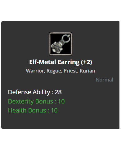 +2 Elf Metal Earring