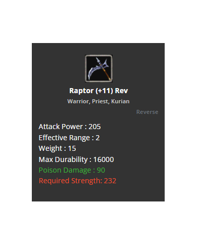 Raptor +11 rebirt