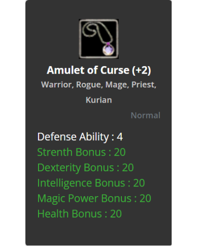 +2 Amulet of Curse