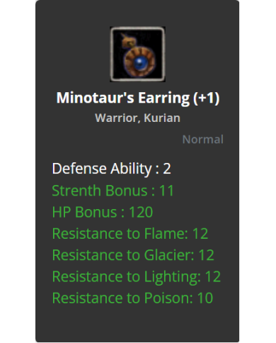 Minotaur's Earring +1