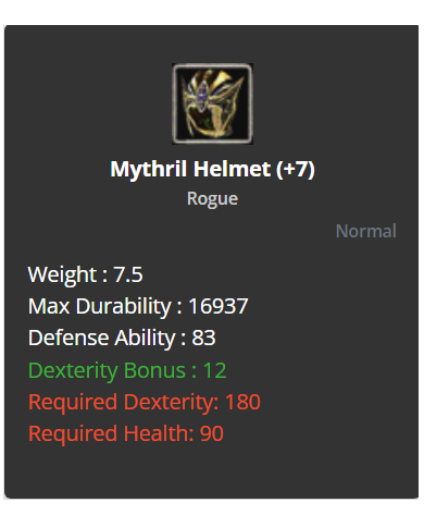 +7 Rogue Mythrill Set