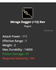 +12 Reverse Mirage Dagger