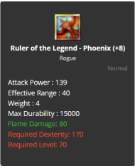 Ruler of the Legend - Phoenix +8