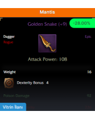 GOLDEN SNAKE +9 DEX RUN