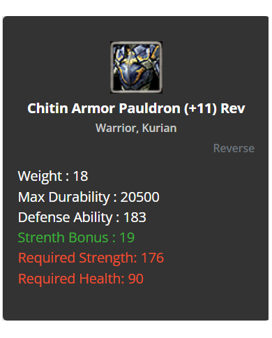 Warrior chitin set 