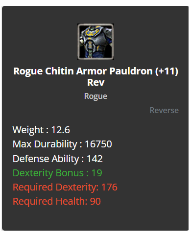 rogue chitin set 