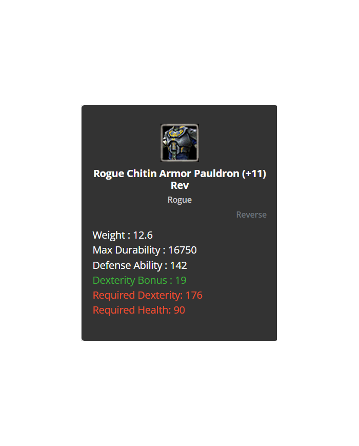 rogue chitin set 