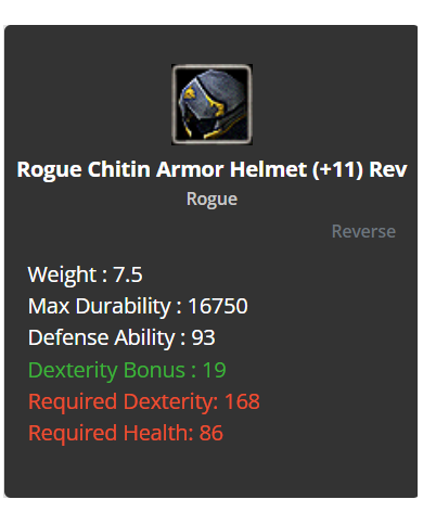 rogue chitin set 