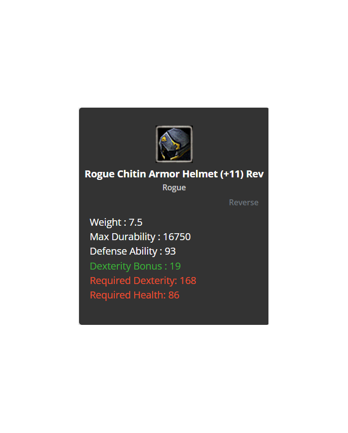 rogue chitin set 