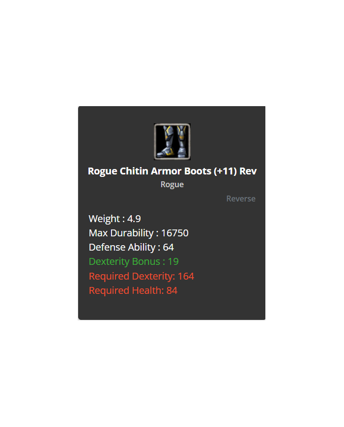 rogue chitin set 