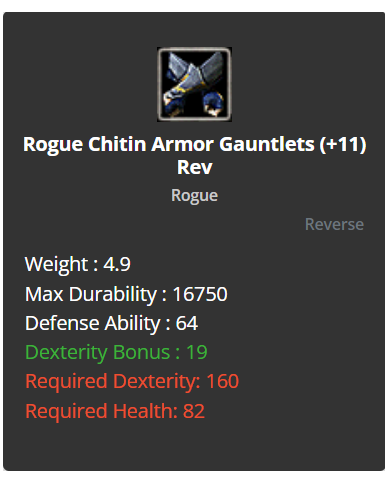 rogue chitin set 