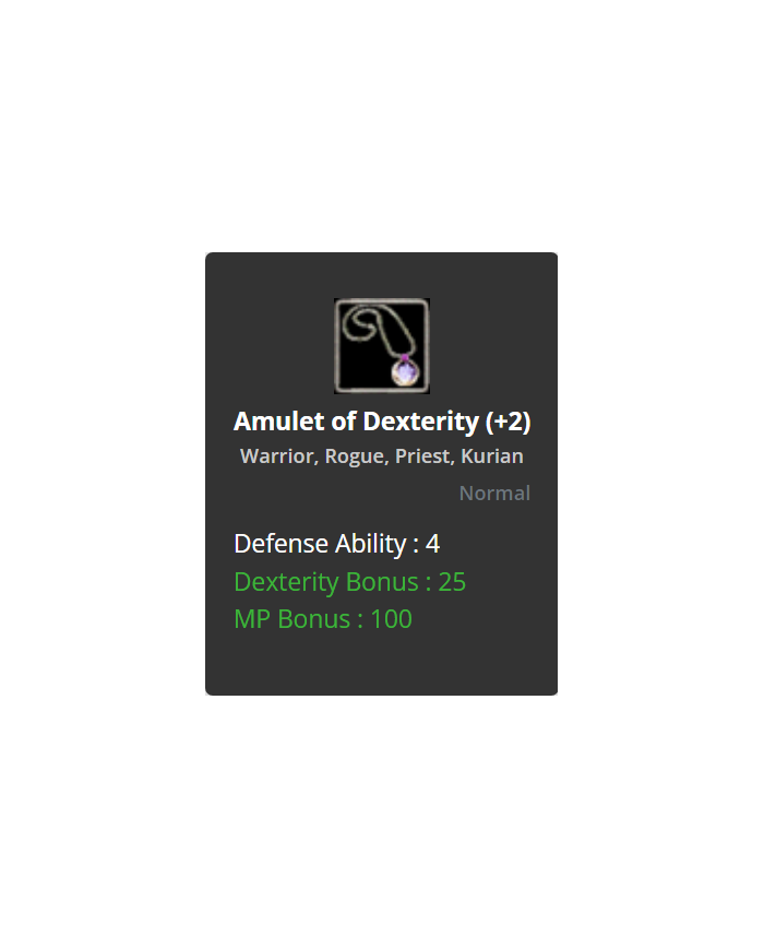 amulet of dex 2 